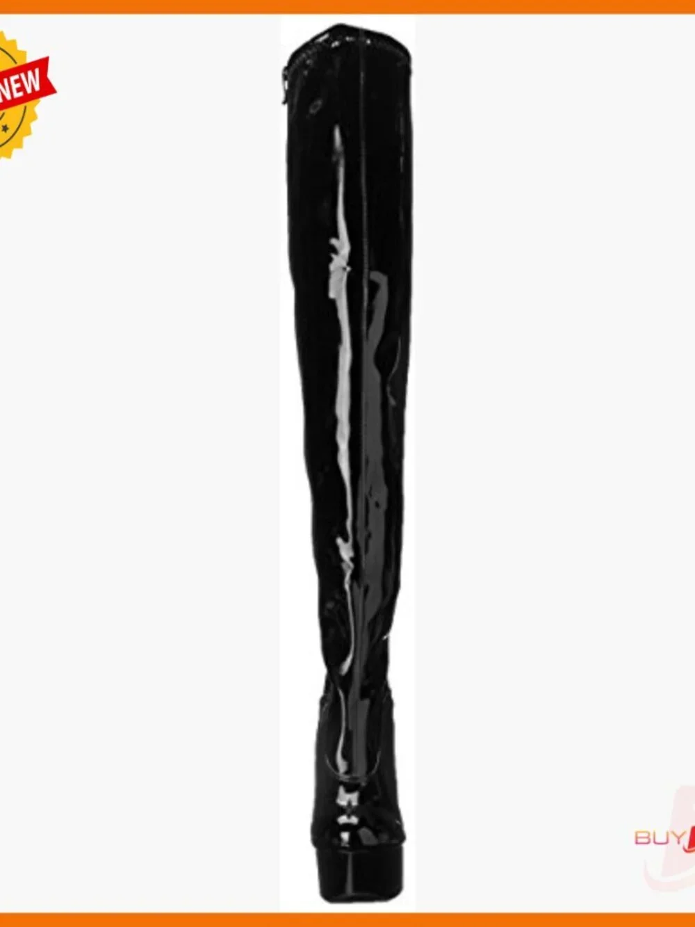 Leather Over-the-Knee Boots with 6-Inch Heel, Zip Closure